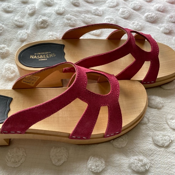 New in Box Swedish HASBEENS Luxury Slipper Sandals Pink Size 40 Bougainville 9 - Picture 5 of 11